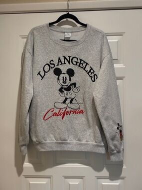 Disney Mickey Mouse Los Angeles California embroidered grey Graphic Sweatshirt